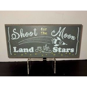 Aaron Bros "Shoot For The Moon, Land On The Stars" Medium 12"×5" Wood Box Sign